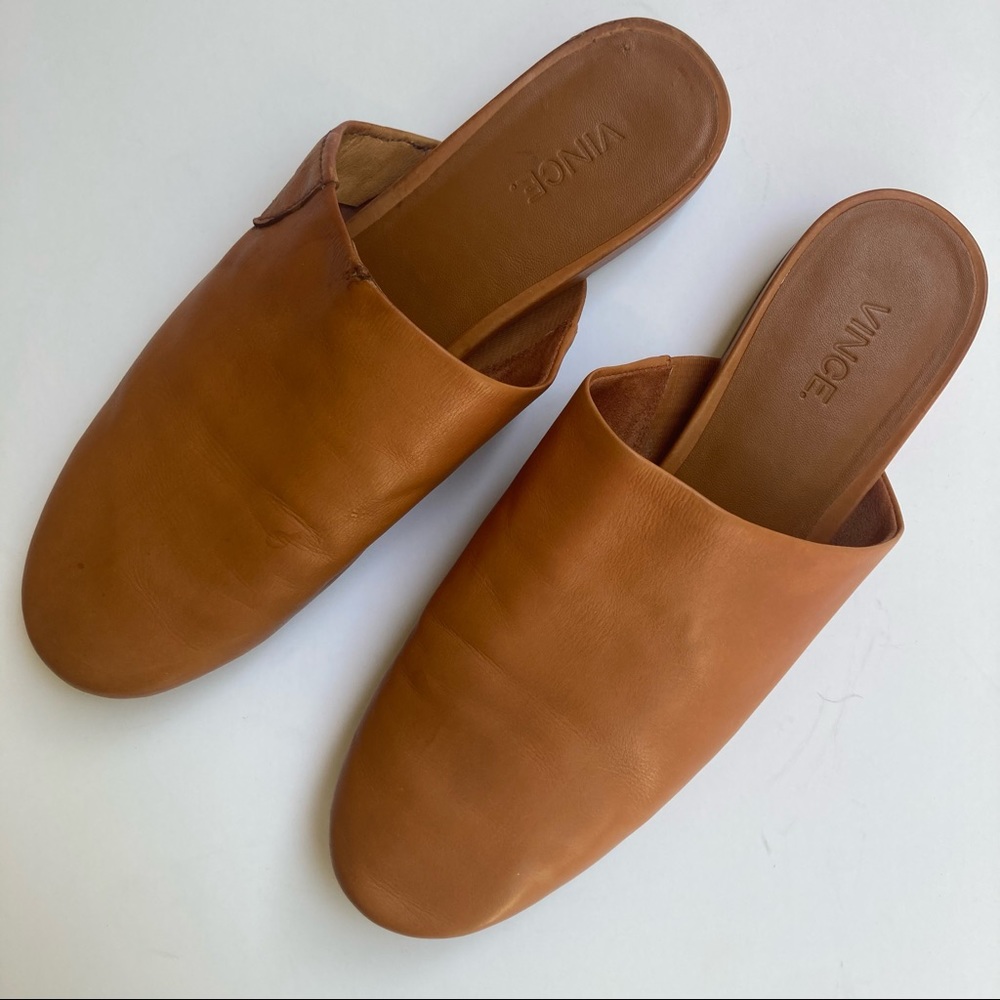 Vince Oren Loafer Mules Saddle Tan